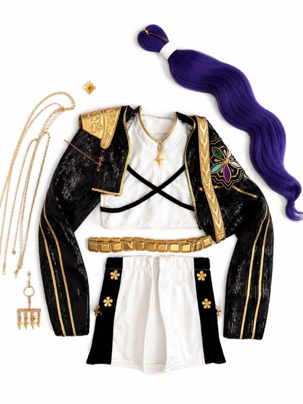 Rumi KPop Demon Hunters Cosplay Costume Complete Set + NEW Purple Hair Extension